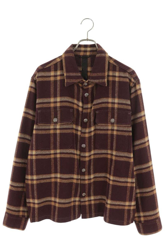 Chrome Hearts WORK DOG Cross Button Check Shirt Size XL