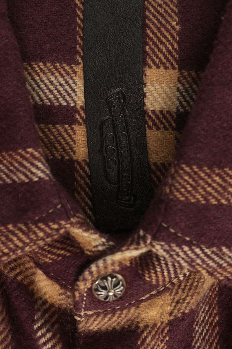 Chrome Hearts WORK DOG Cross Button Check Shirt Size XL