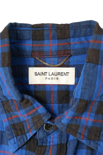 SAINT LAURENT PARIS 16SS Western Check Shirt Multi