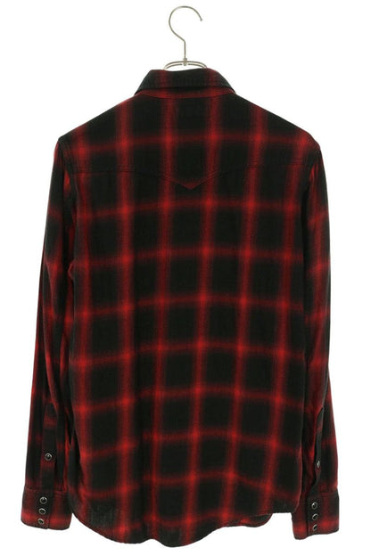 SAINT LAURENT PARIS Ombre Check Shirt Cotton Size XS