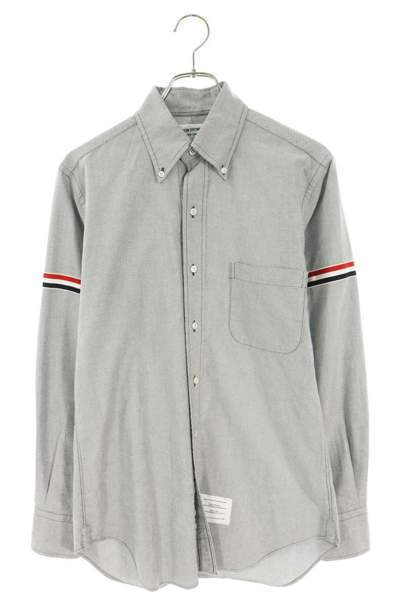 THOM BROWNE Gray Cotton Button-Down Shirt Size 1
