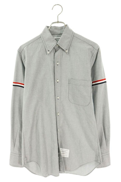 THOM BROWNE Gray Cotton Button-Down Shirt Size 1
