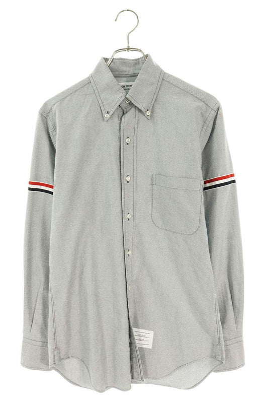 THOM BROWNE Gray Cotton Button-Down Shirt Size 1