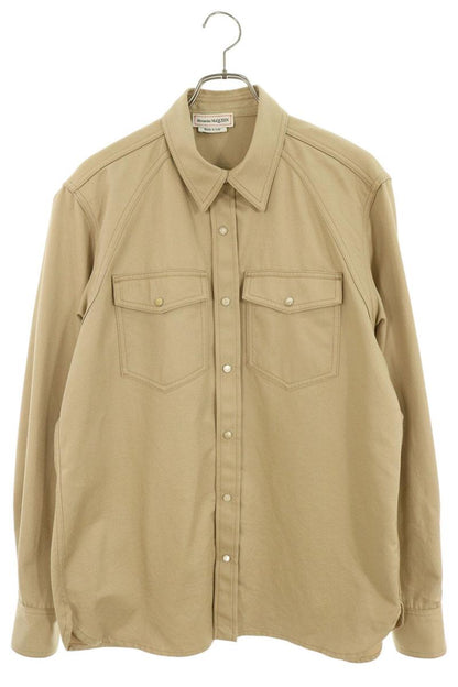 Alexander McQUEEN 24SS Double Pocket Shirt Beige Size 50