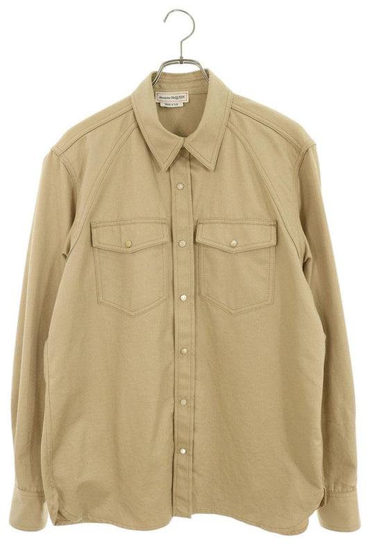 Alexander McQUEEN 24SS Double Pocket Shirt Beige Size 50