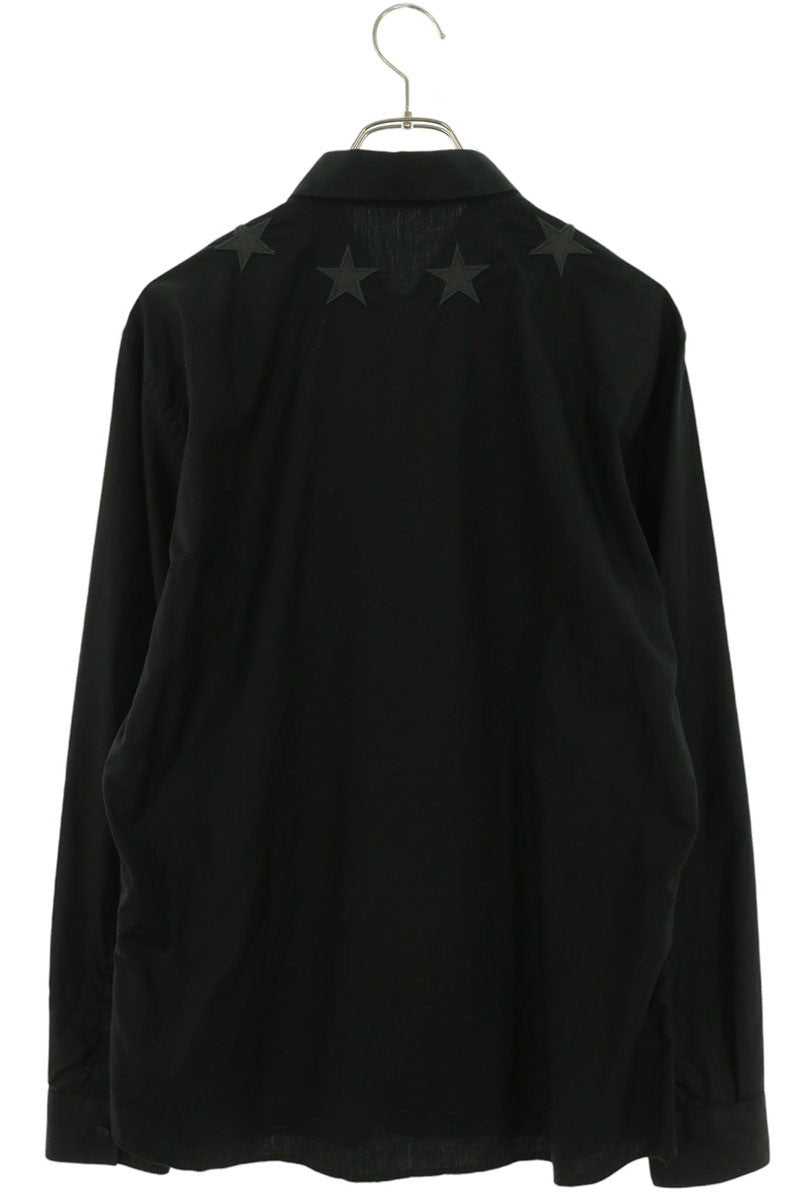 GIVENCHY Star Embroidered Cotton Shirt Black Size 42