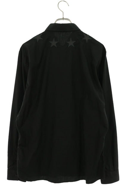 GIVENCHY Star Embroidered Cotton Shirt Black Size 42