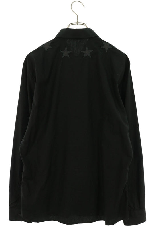 GIVENCHY Star Embroidered Cotton Shirt Black Size 42