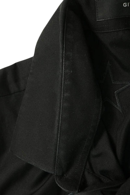 GIVENCHY Star Embroidered Cotton Shirt Black Size 42
