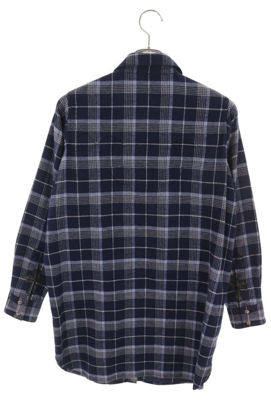 Chrome Hearts Back Flare Knee Cross Patch Shirt Navy Size M