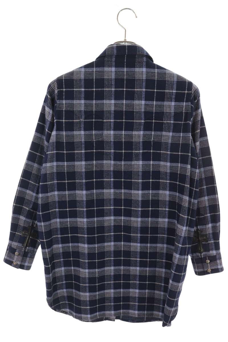 Chrome Hearts Back Flare Knee Cross Patch Shirt Navy Size M
