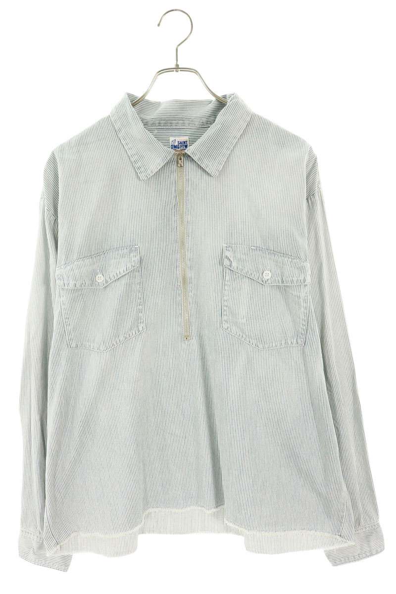 SAINT MICHAEL 26SS Hickory Stripe Light Blue/White Size L