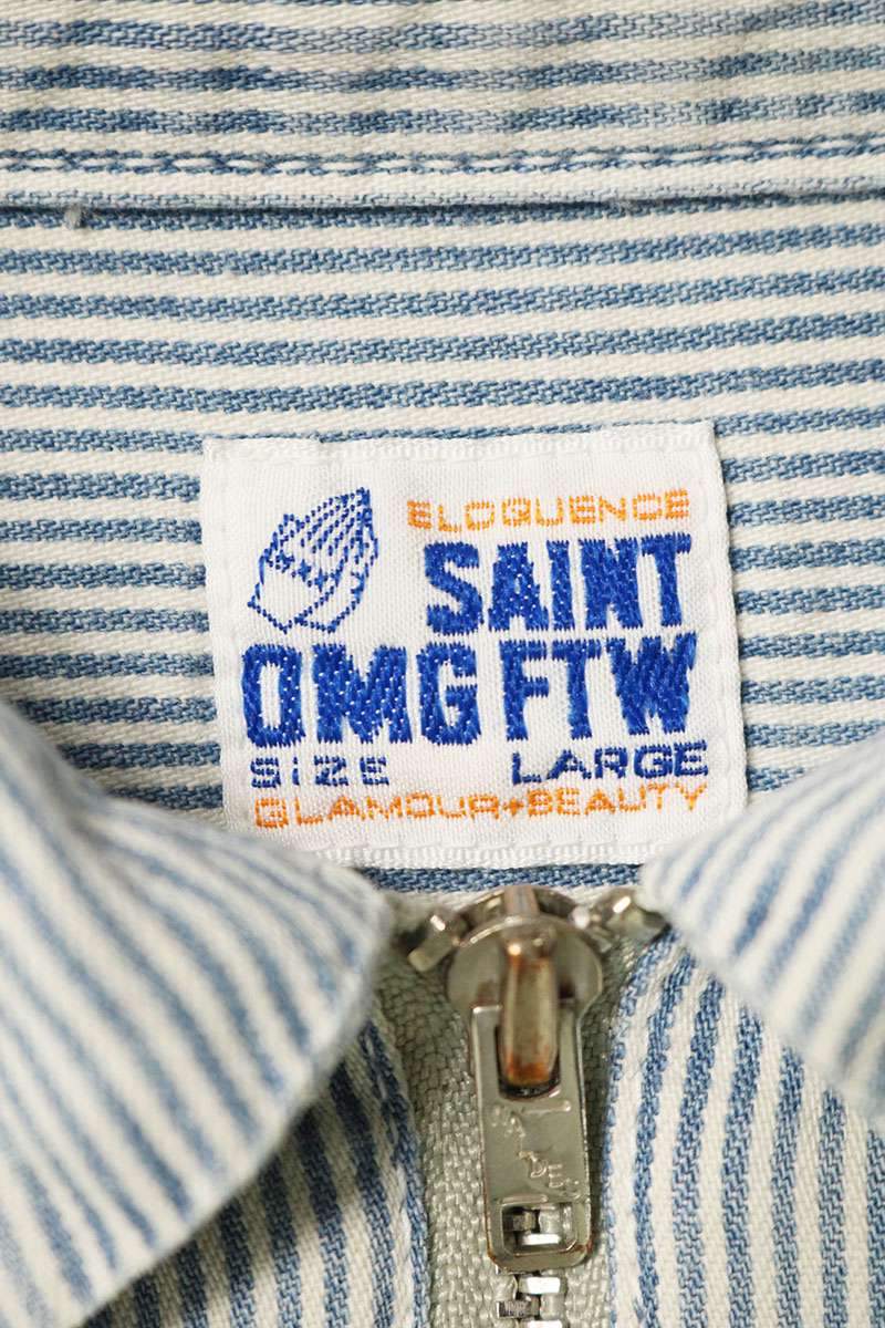 SAINT MICHAEL 26SS Hickory Stripe Light Blue/White Size L