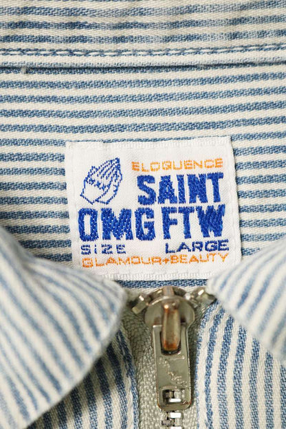 SAINT MICHAEL 26SS Hickory Stripe Light Blue/White Size L
