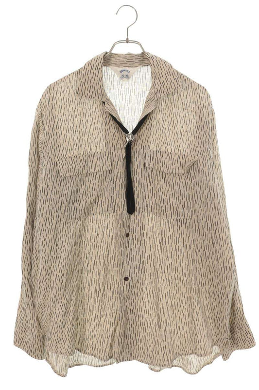 SUNSEA Rain Camo Linen Shirt Beige Size 3