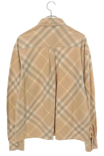 Burberry Beige Cotton Check Pattern Shirt Size M