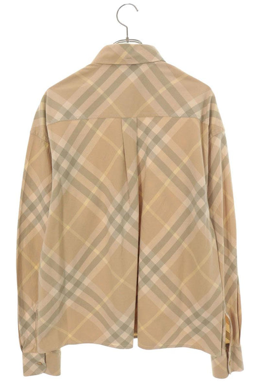 Burberry Beige Cotton Check Pattern Shirt Size M