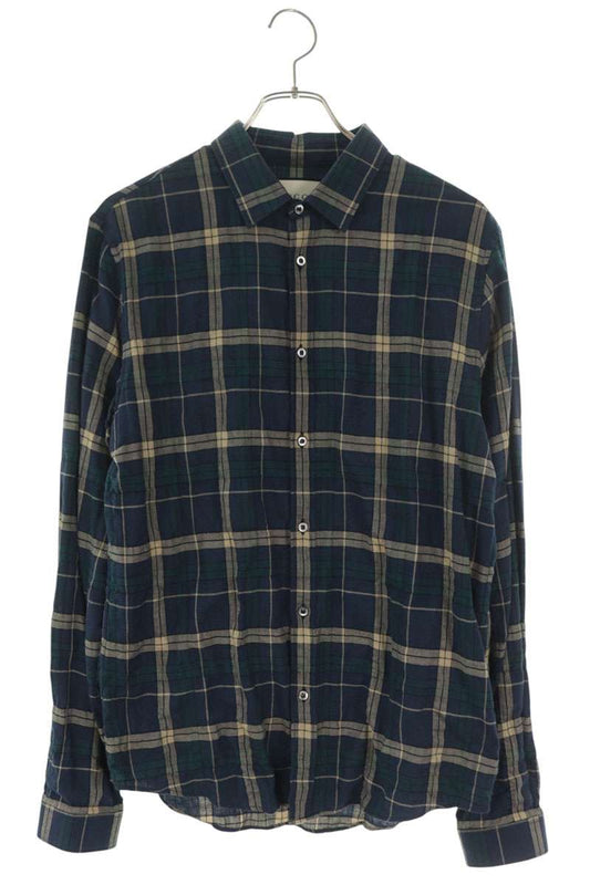 GUCCI Check Long Sleeve Shirt Size M