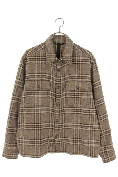 Chrome Hearts Khaki Cross Ball Button Check Shirt Size L