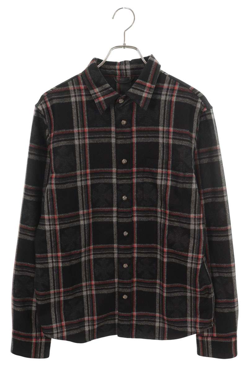 Chrome Hearts LOOSEENDS Cross Patch Shirt Black/Red Size M