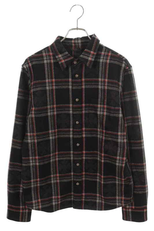 Chrome Hearts LOOSEENDS Cross Patch Shirt Black/Red Size M