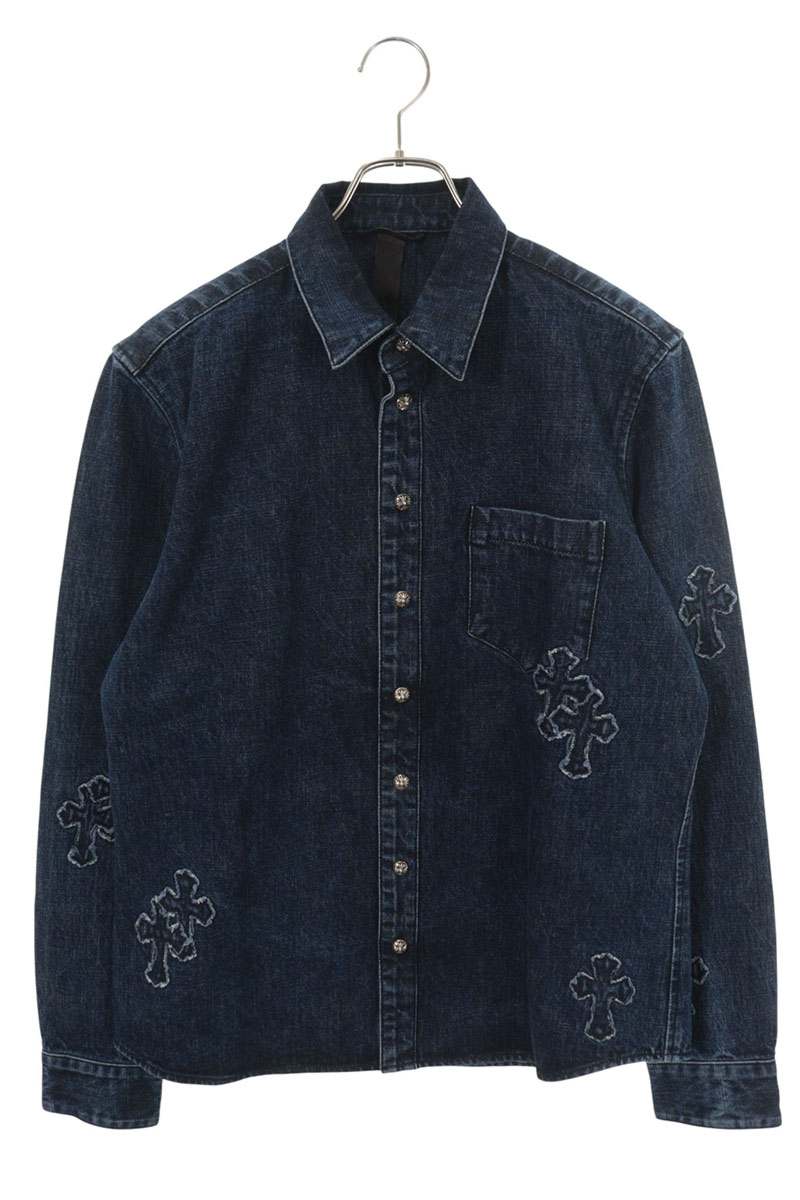 Chrome Hearts LOOSEENDS FBRC Denim Cross Patch Shirt Size L