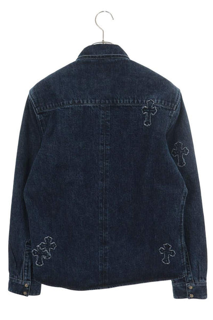 Chrome Hearts LOOSEENDS FBRC Denim Cross Patch Shirt Size L