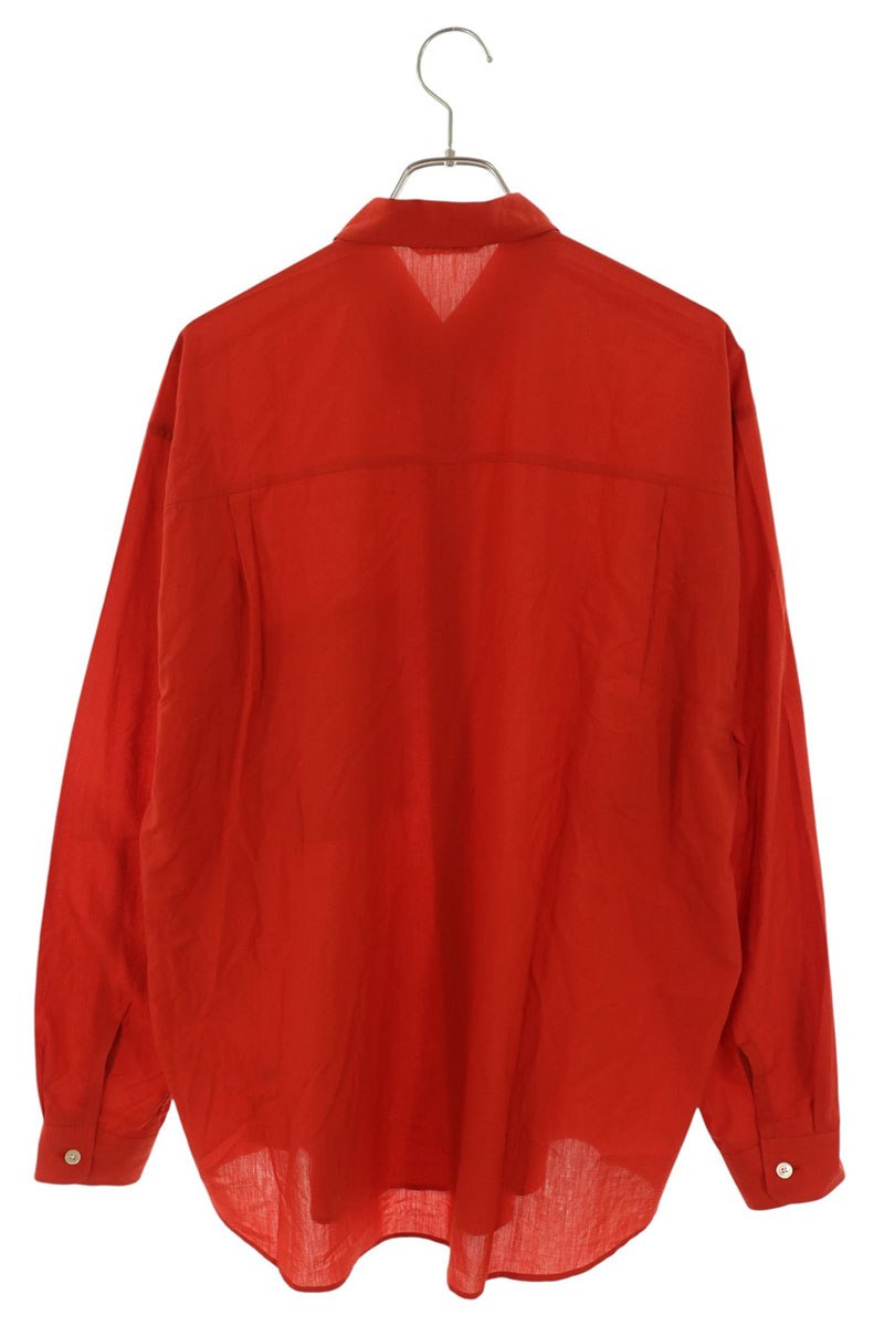 AURALEE 26SS Red Oversized Long Sleeve Shirt Size 4
