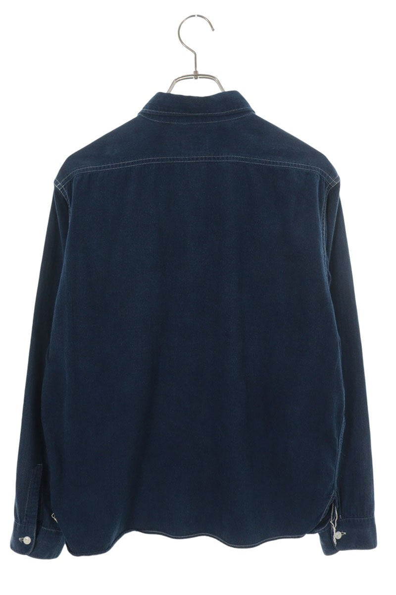 TENDERLOIN Patch Long Sleeve Shirt Blue Size L