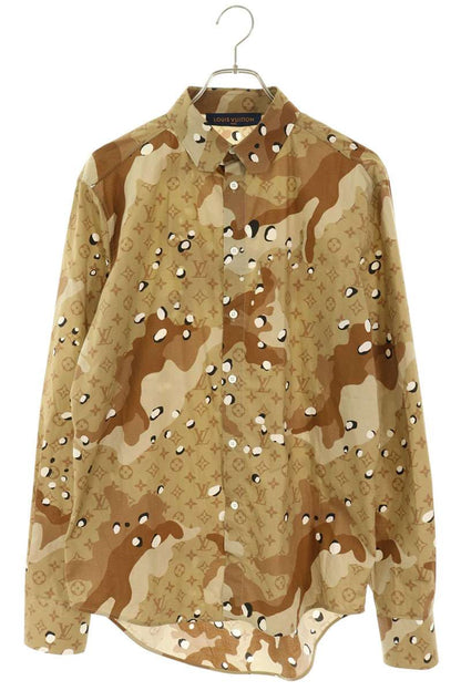 LOUISVUITTON 20SS Camo Monogram Long Sleeve Shirt Size S