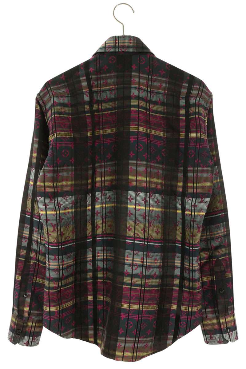 LOUISVUITTON 21SS Monogram Check Silk Sleeve Shirt Size S