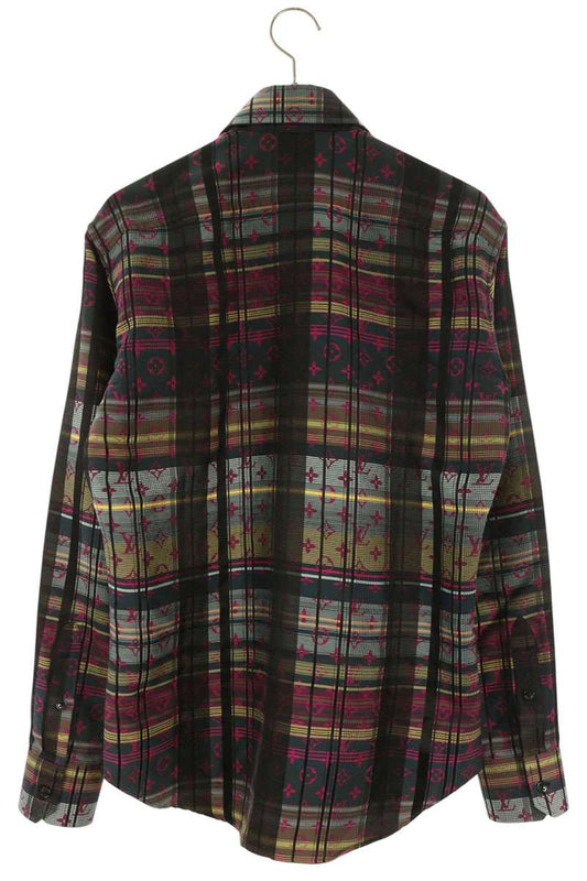LOUISVUITTON 21SS Monogram Check Silk Sleeve Shirt Size S
