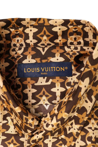 LOUISVUITTON 26SS Monogram Overlap Silk Sleeve Shirt Size S