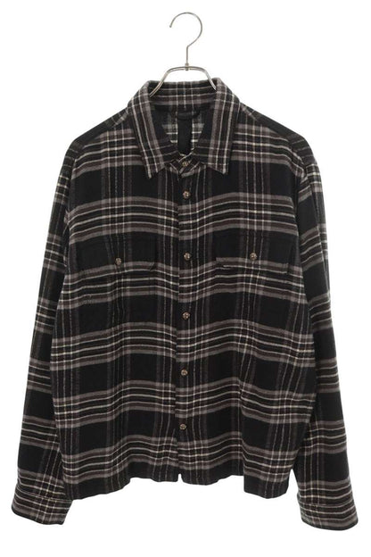 Chrome Hearts WORK DOG Cross Ball Check Sleeve Shirt Size M