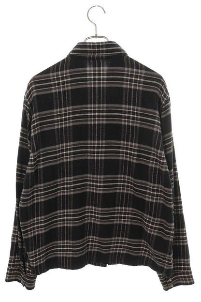 Chrome Hearts WORK DOG Cross Ball Check Sleeve Shirt Size M