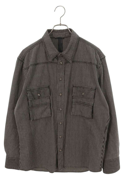 Chrome Hearts BS Fleur Patch Hickory Denim Shirt L Size L