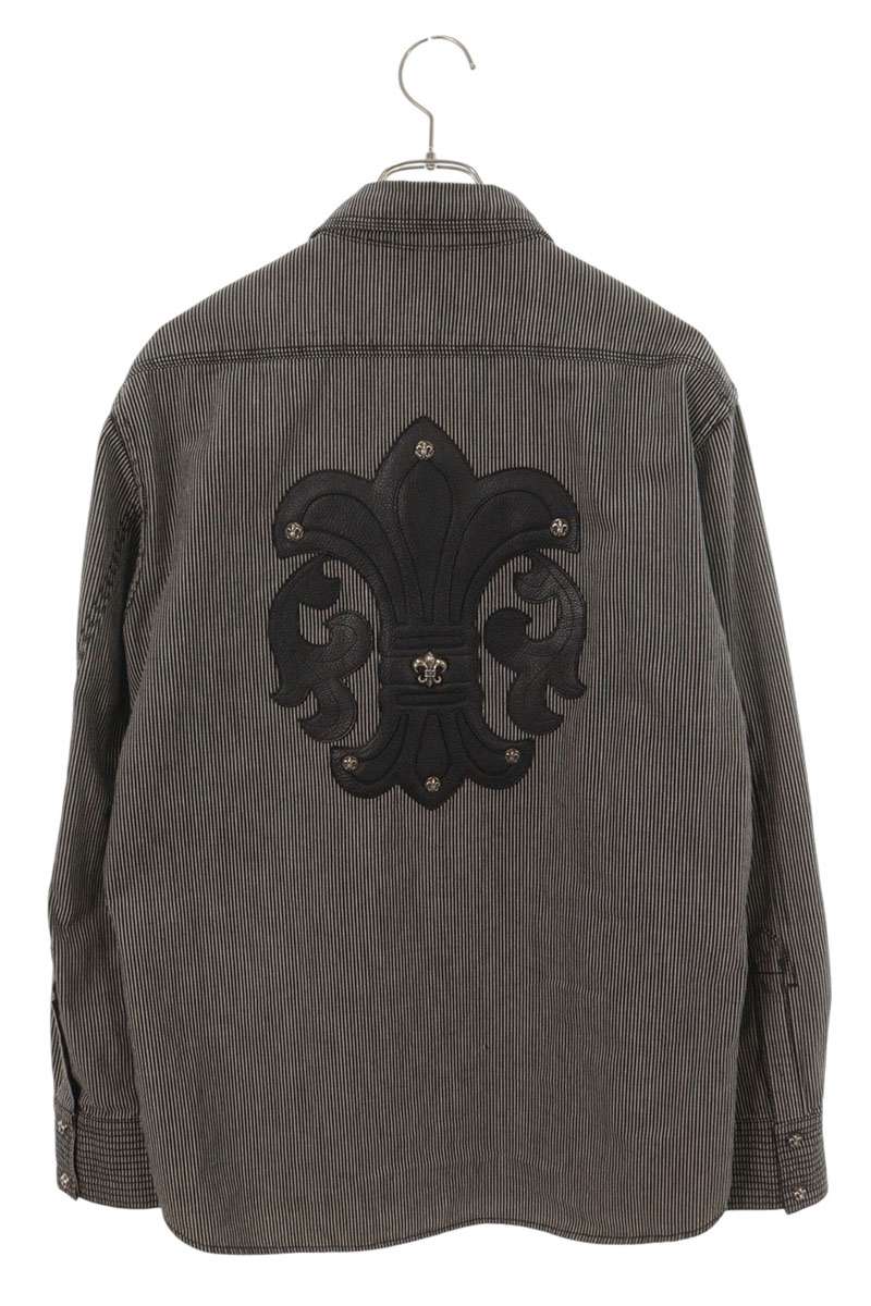 Chrome Hearts BS Fleur Patch Hickory Denim Shirt L Size L