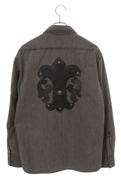 Chrome Hearts BS Fleur Patch Hickory Denim Shirt L Size L