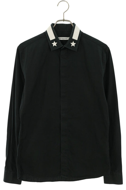 GIVENCHY Star Embroidered Shirt Black Size 39