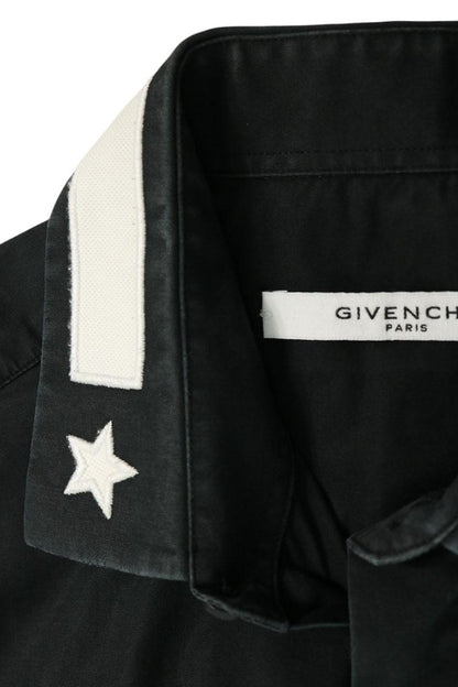 GIVENCHY Star Embroidered Shirt Black Size 39