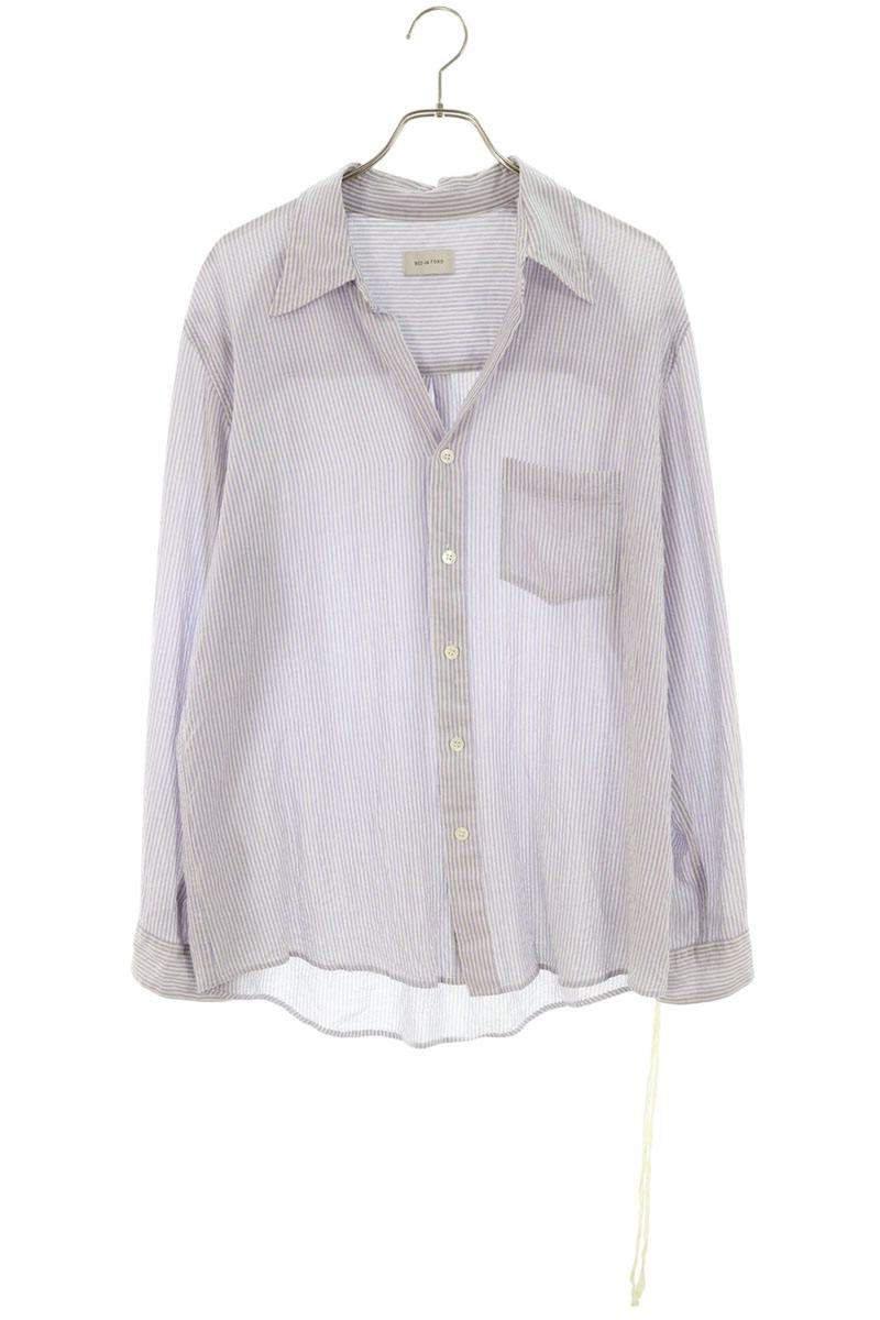 BED J.W FORD 25SS Stripe Wool Silk Shirt Blue/White Size 1