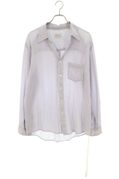BED J.W FORD 25SS Stripe Wool Silk Shirt Blue/White Size 1