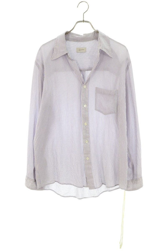 BED J.W FORD 25SS Stripe Wool Silk Shirt Blue/White Size 1