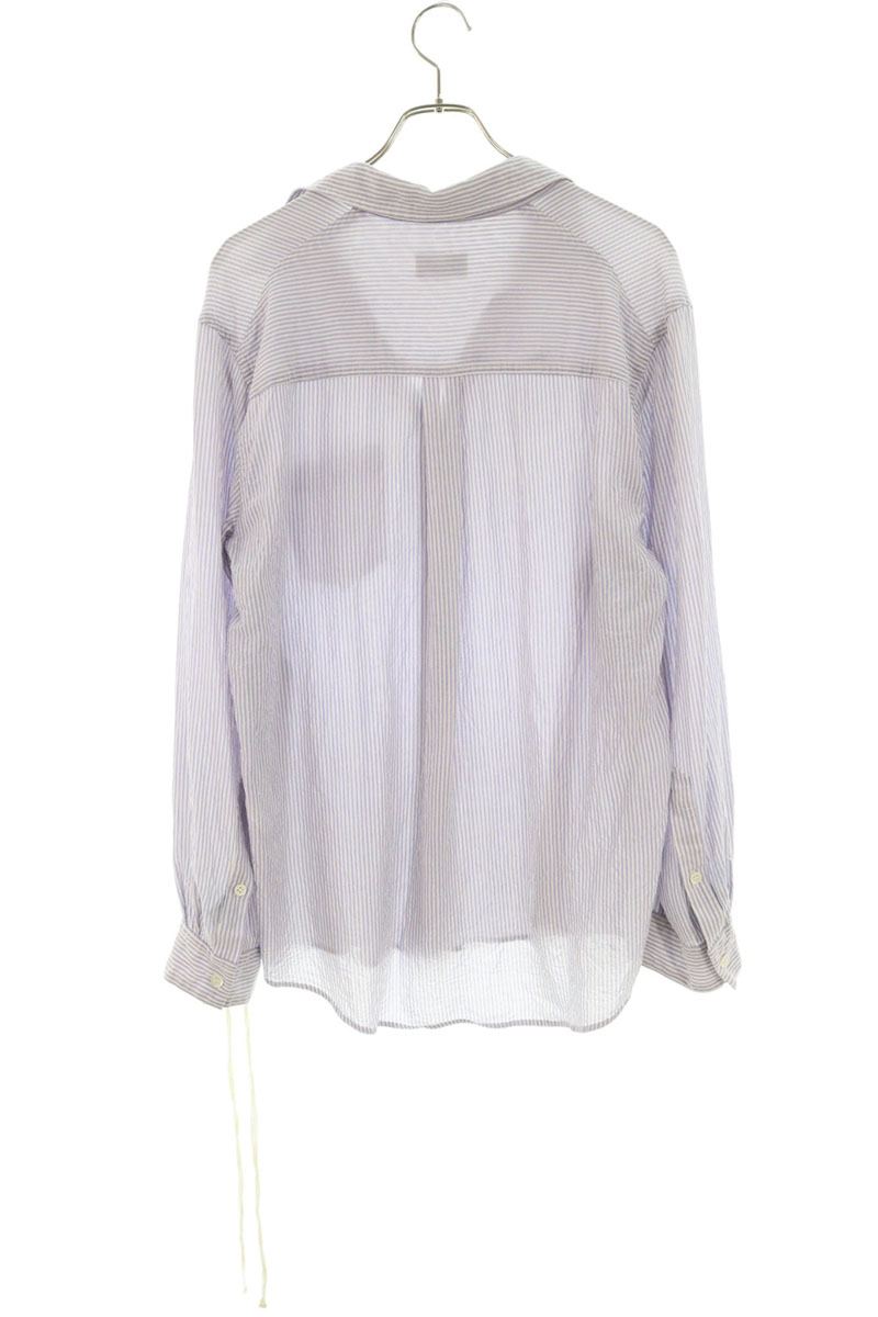 BED J.W FORD 25SS Stripe Wool Silk Shirt Blue/White Size 1