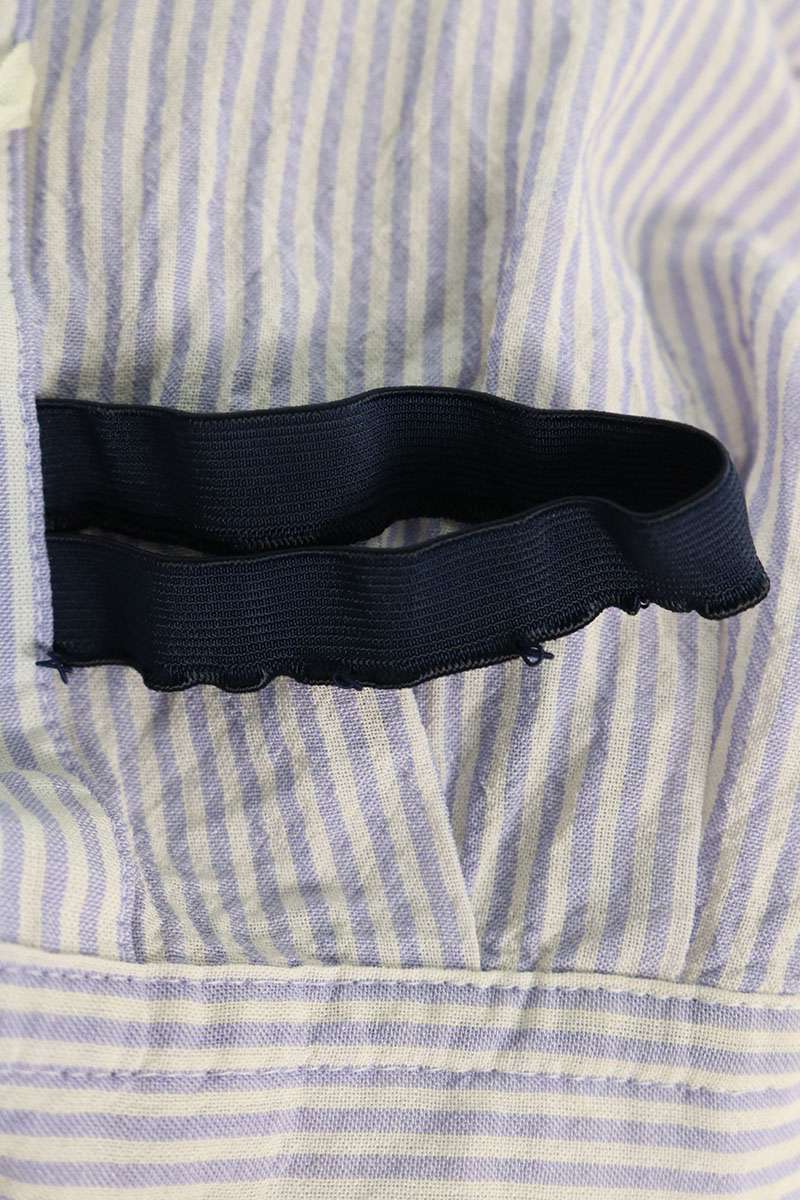 BED J.W FORD 25SS Stripe Wool Silk Shirt Blue/White Size 1