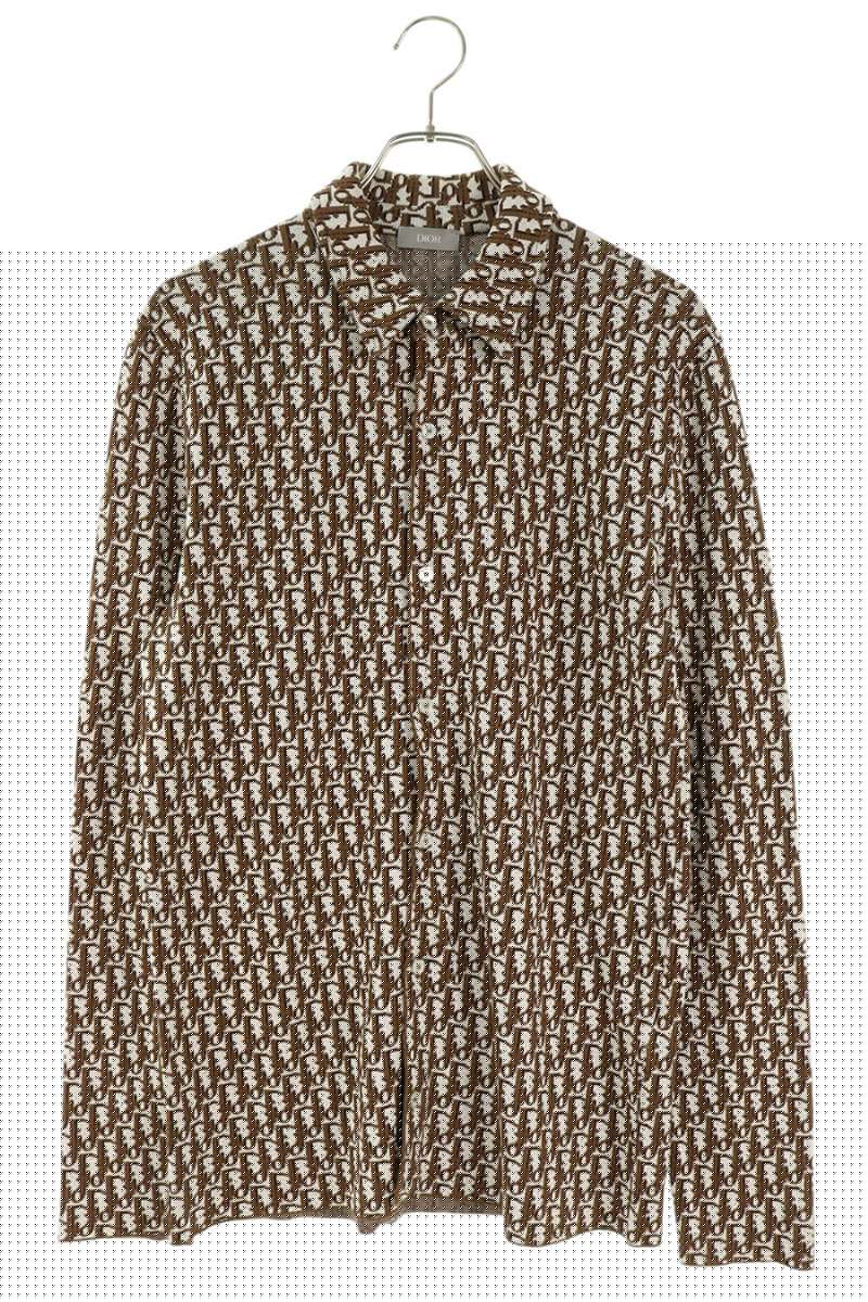 DIOR Oblique Monogram Knit Sweater Brown Size S