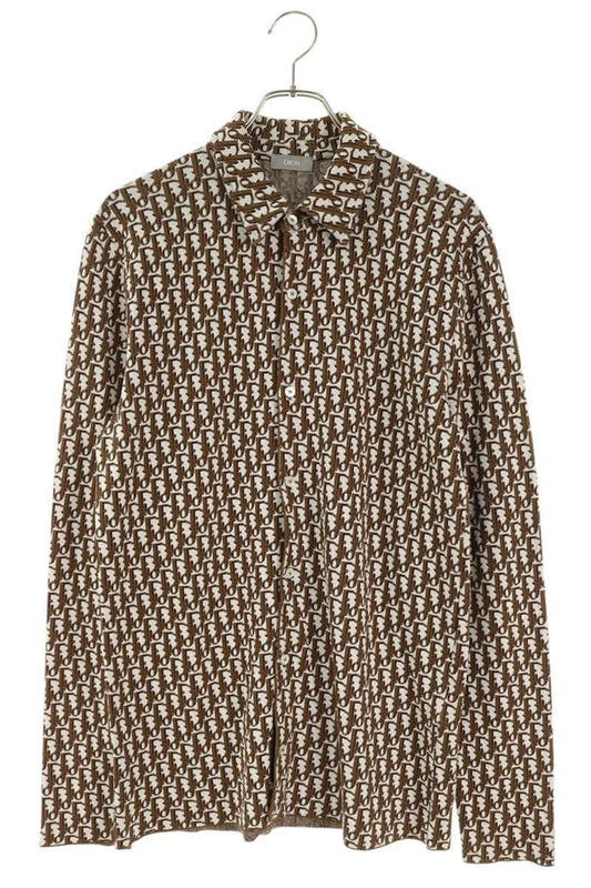 DIOR Oblique Monogram Knit Sweater Brown Size S
