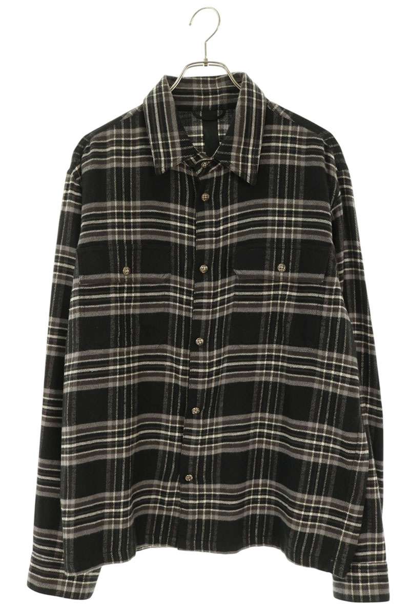 Chrome Hearts WORK DOG Check Flannel Sleeve Shirt Size L