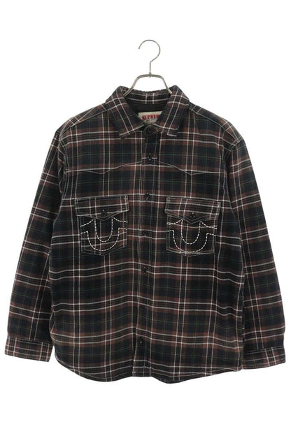 SUPREME 25AW True Religion Quilted Plaid Shirt Brown Size S