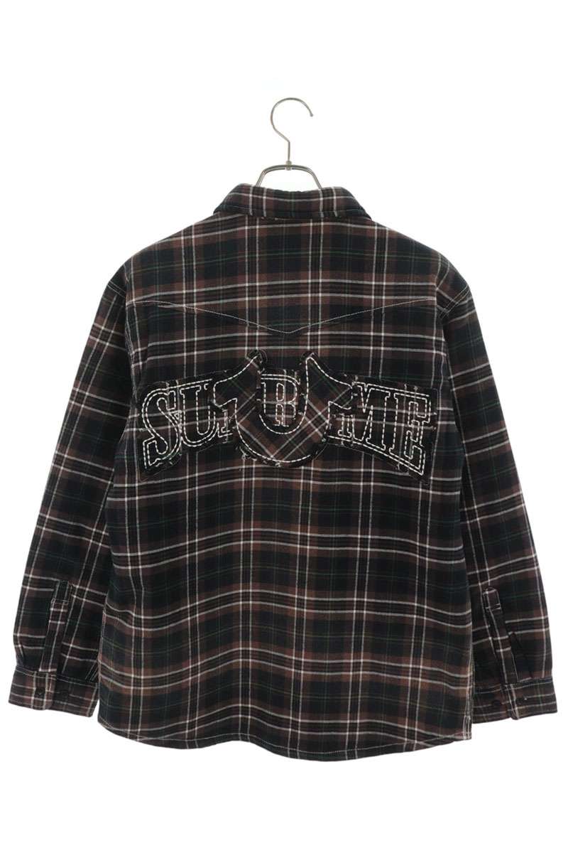 SUPREME 25AW True Religion Quilted Plaid Shirt Brown Size S
